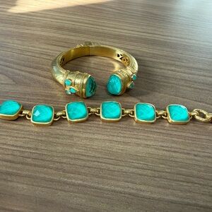 Julie Vos Cannes Cuff & Catalina stone bracelet
